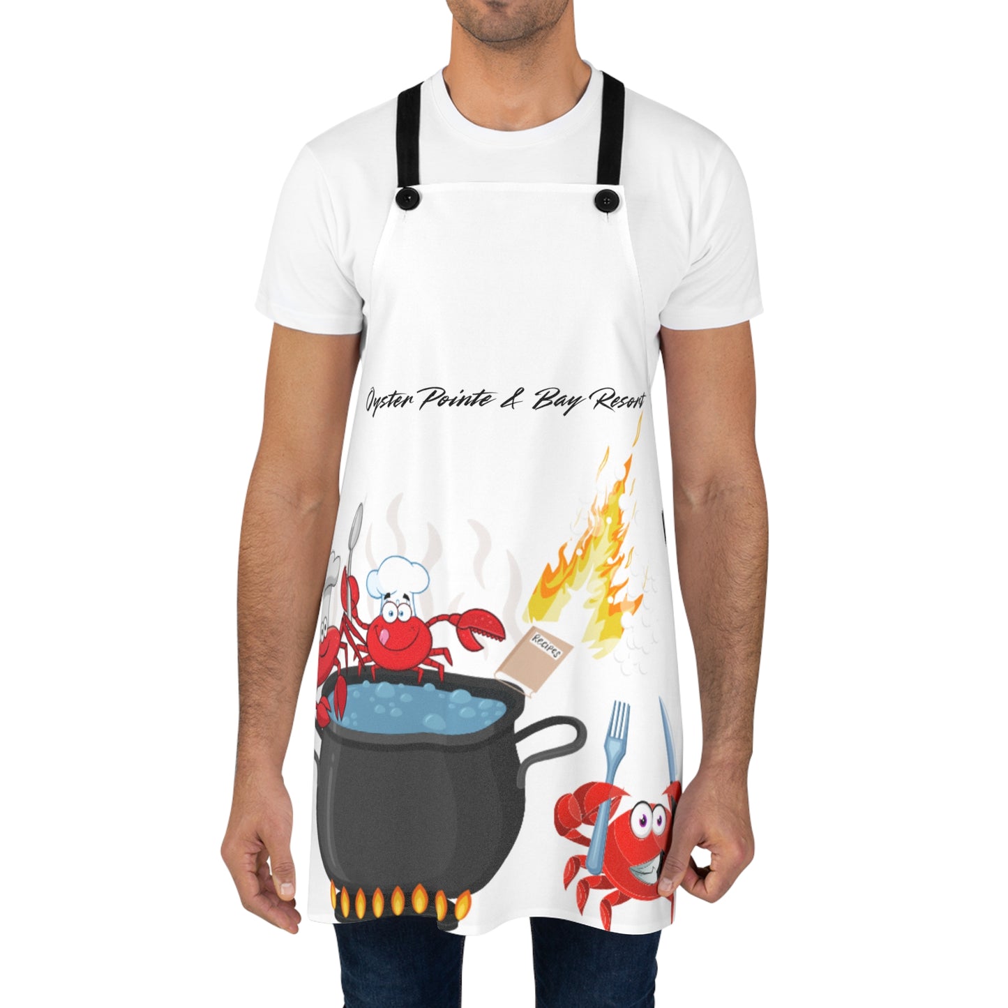 Seafood Boil Apron — "Oyster Pointe & Bay Resort" Crab Chef Cooking Apron