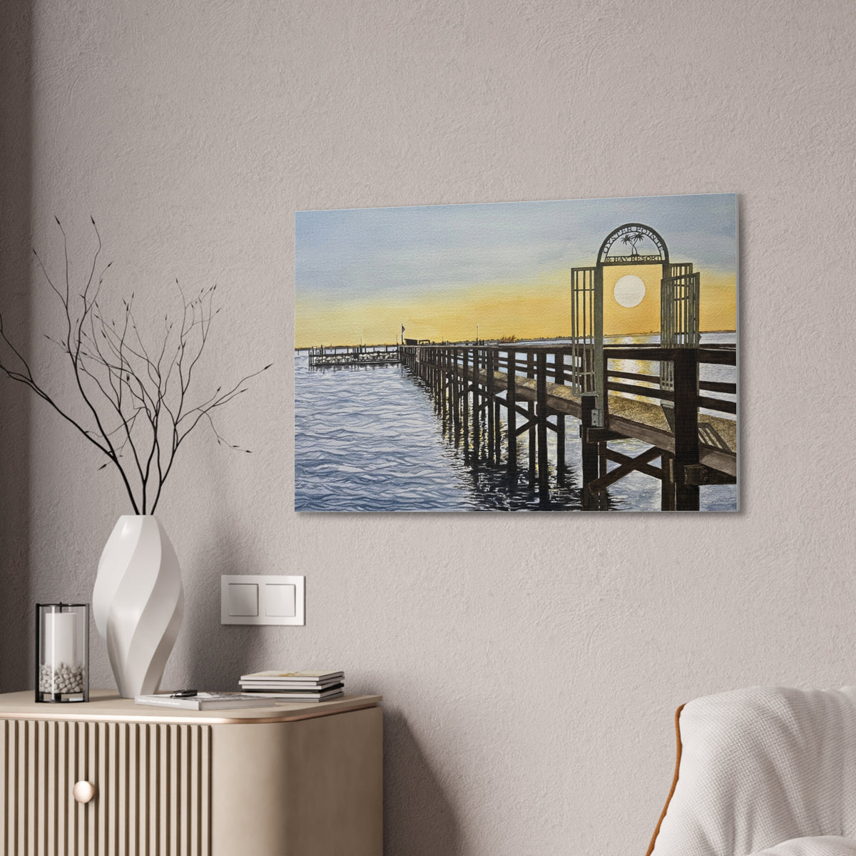 Boat Dock Sunrise- Canvas Painting