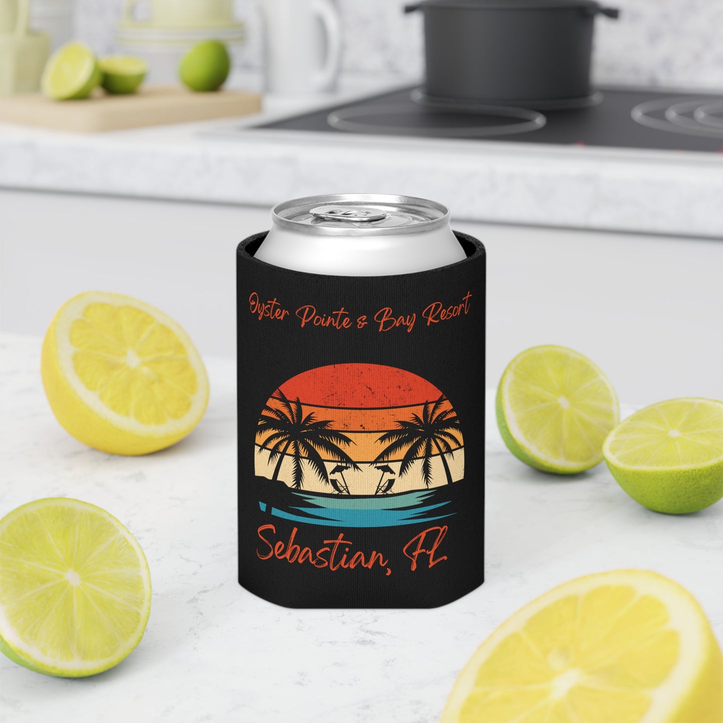 Oyster Pointe & Bay Resort (Black) Can Cooler
