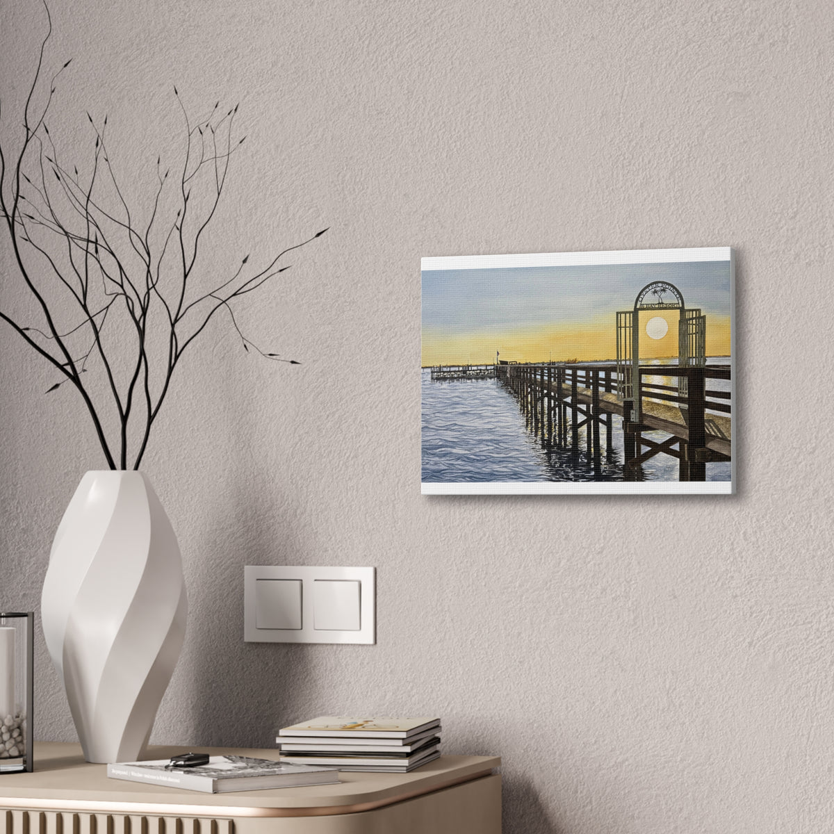 Boat Dock Sunrise- Canvas Painting