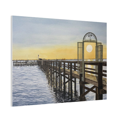 Boat Dock Sunrise Canvas Wall Art