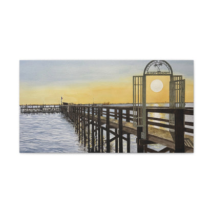 Boat Dock Sunrise Canvas Wall Art