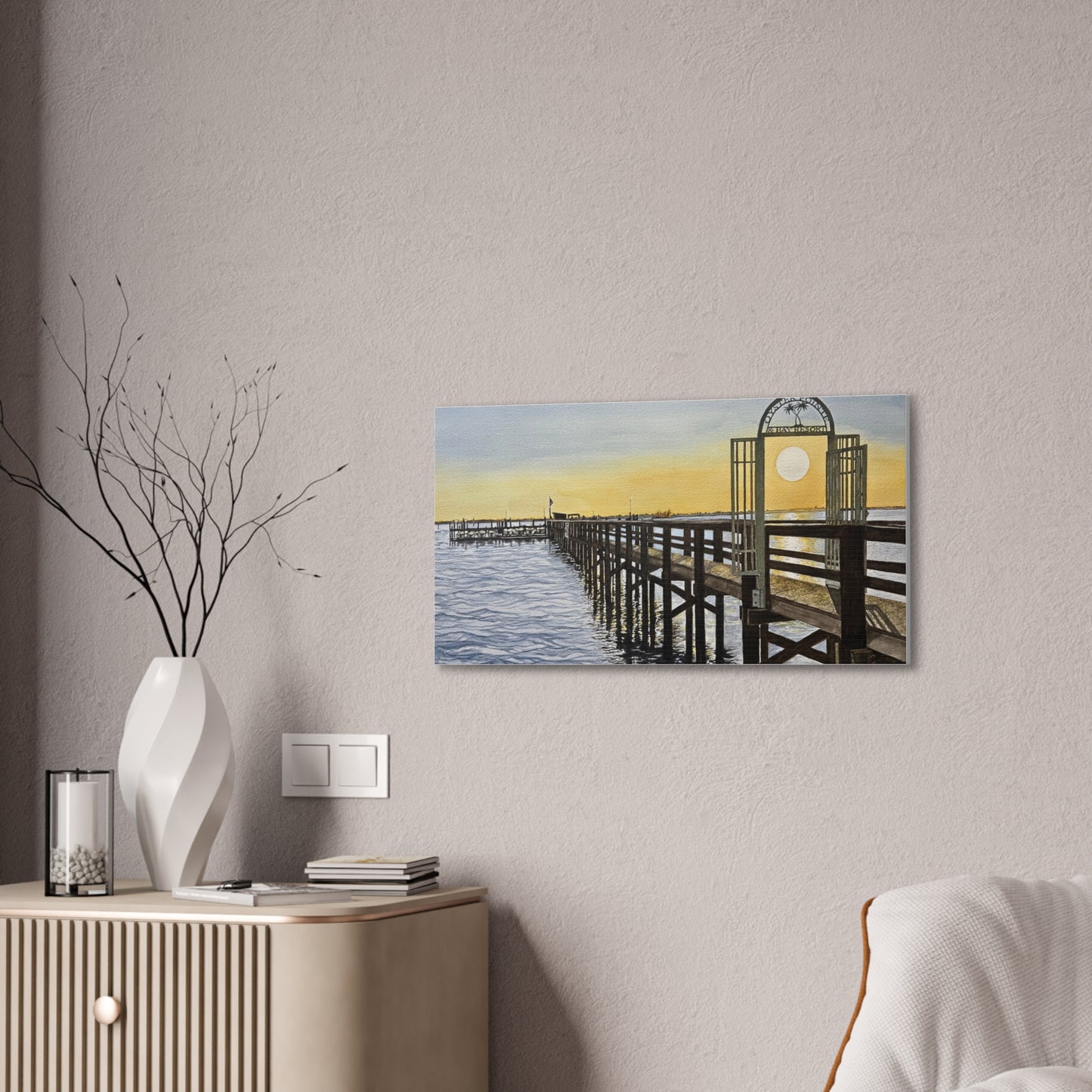 Boat Dock Sunrise- Canvas Painting