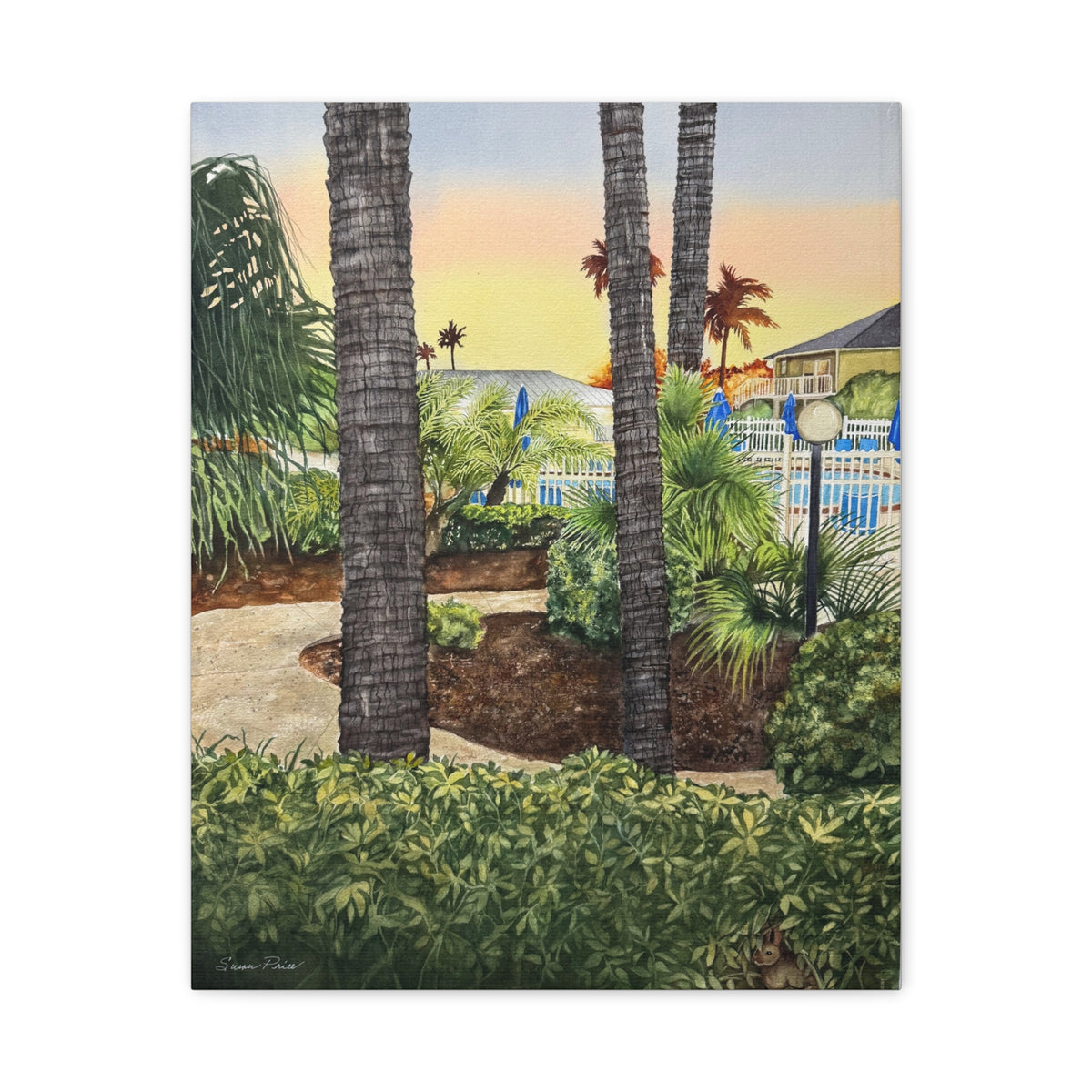 Tropical Poolside Canvas Wall Art