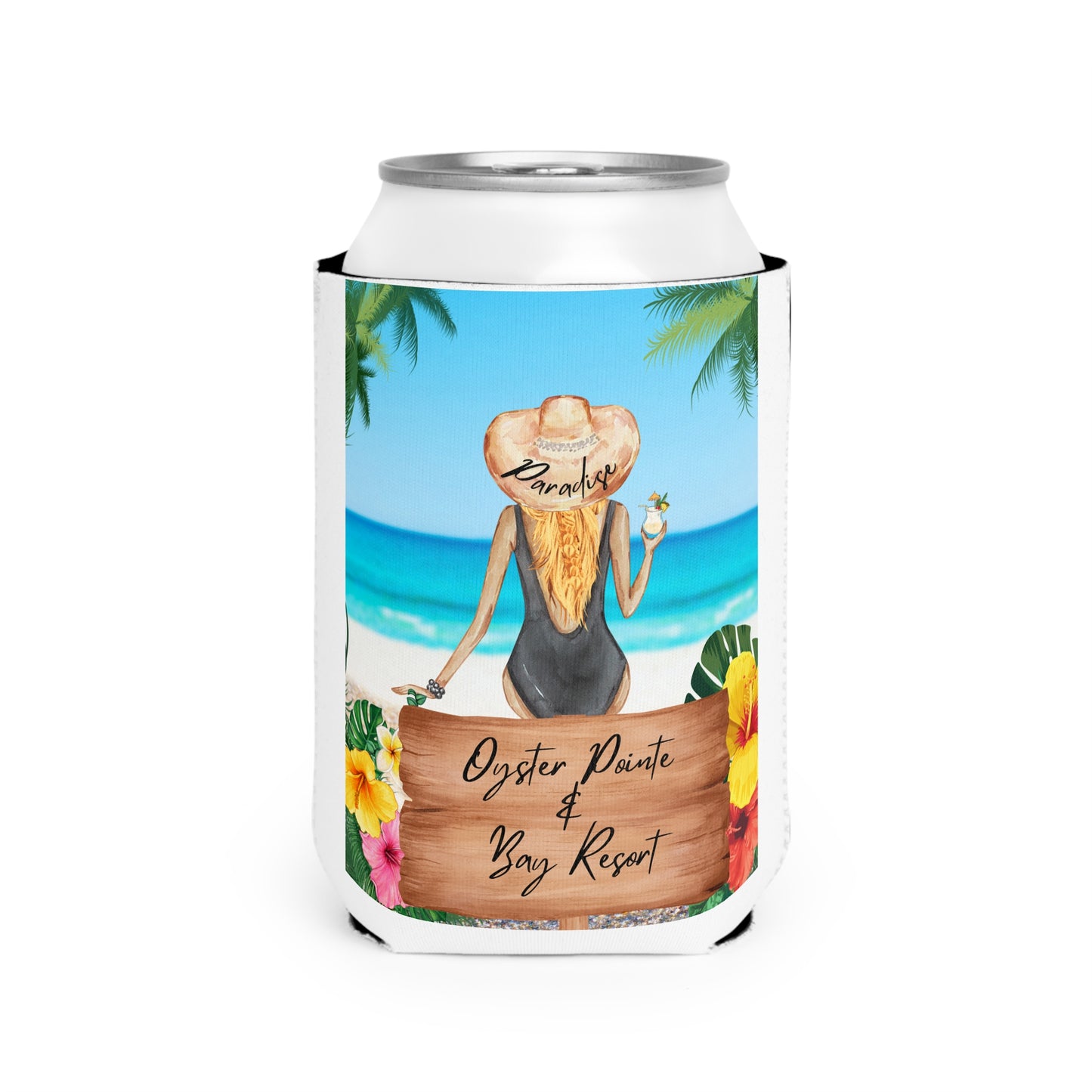Beach Resort Can Cooler Sleeve