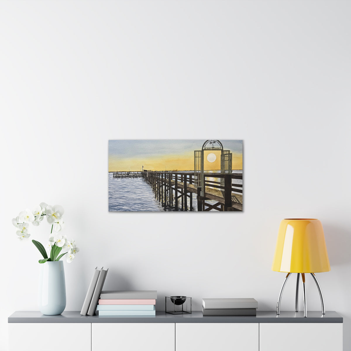 Boat Dock Sunrise- Canvas Painting
