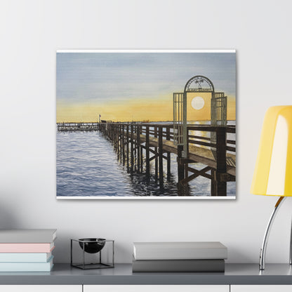 Boat Dock Sunrise Canvas Wall Art