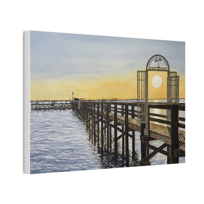 Boat Dock Sunrise Canvas Wall Art