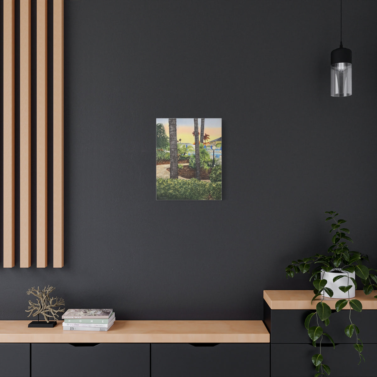 Tropical Poolside Canvas Wall Art