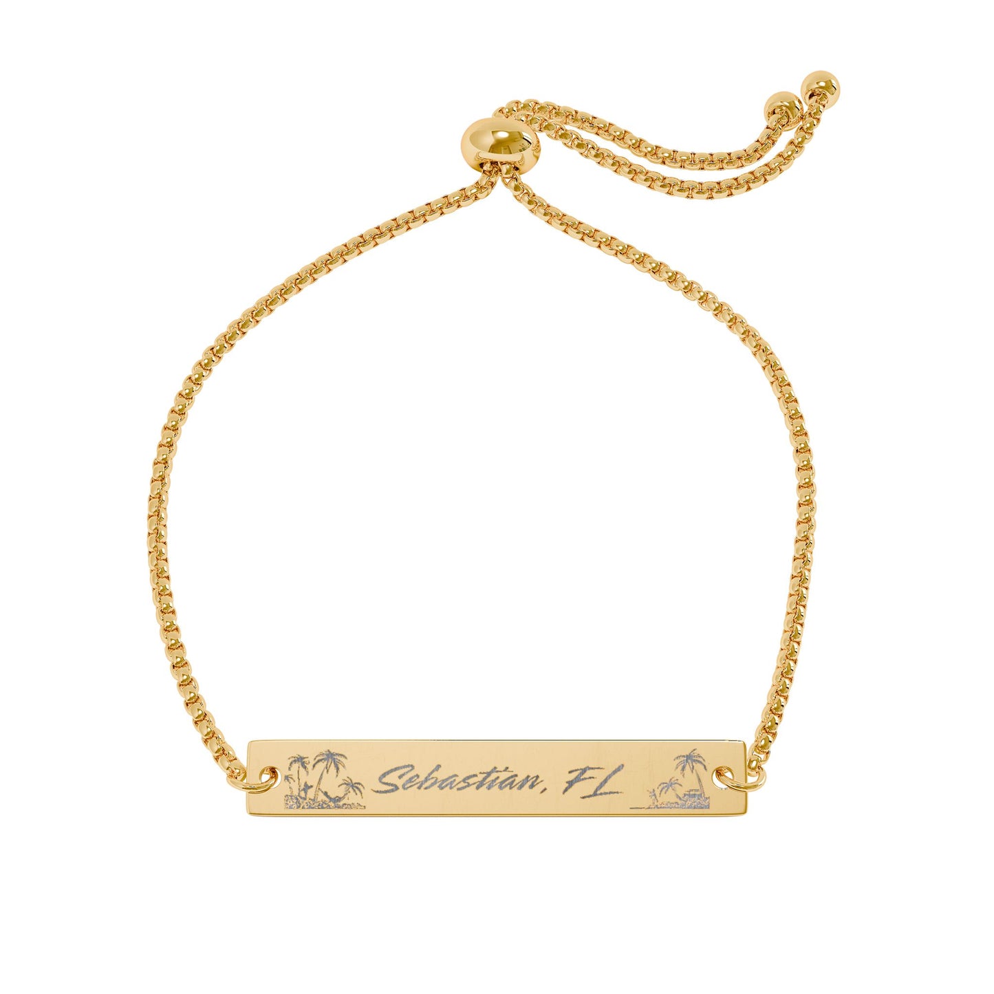 Engraved Adjustable Bar Bracelet