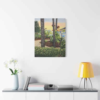 Tropical Poolside Canvas Wall Art