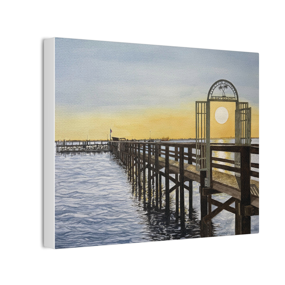 Boat Dock Sunrise Canvas Wall Art