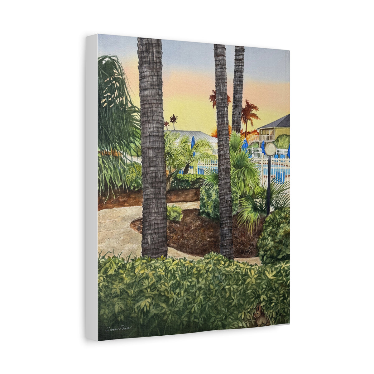 Tropical Poolside Canvas Wall Art