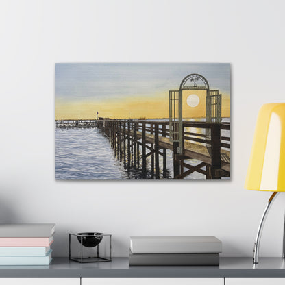 Boat Dock Sunrise Canvas Wall Art