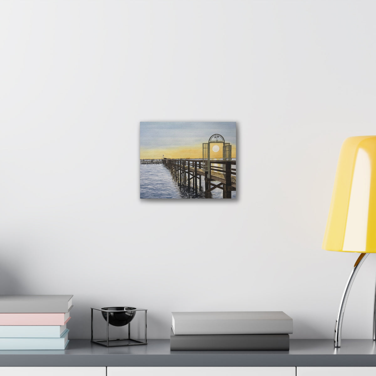 Boat Dock Sunrise Canvas Wall Art