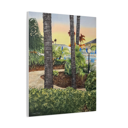 Tropical Poolside Canvas Wall Art