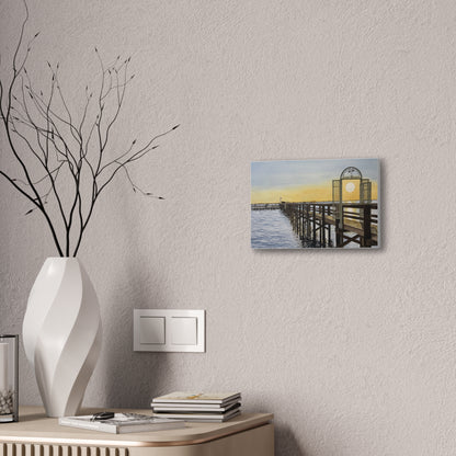 Boat Dock Sunrise Canvas Wall Art