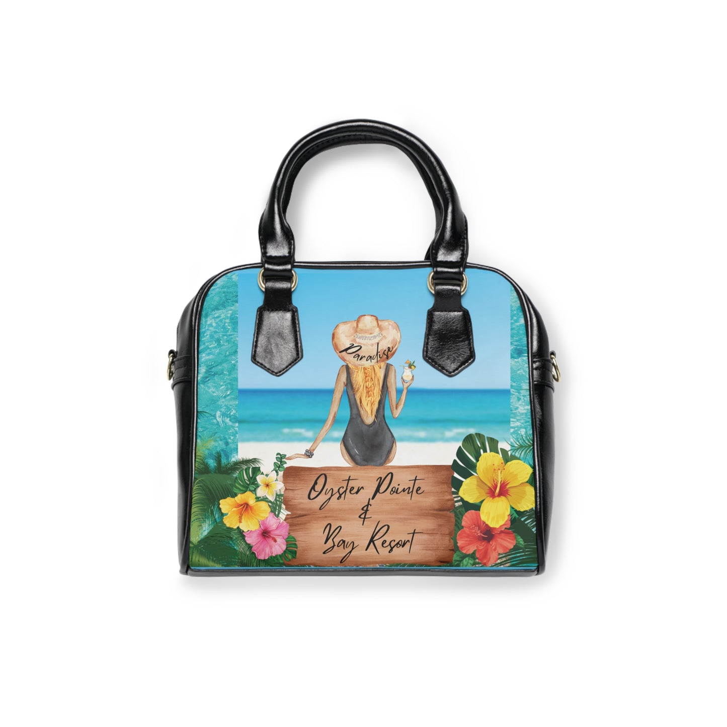 Beach Scene Shoulder Handbag