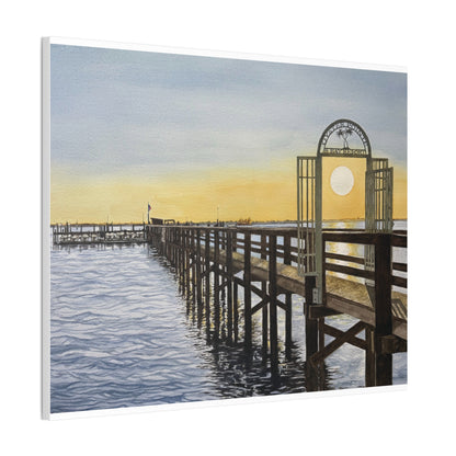 Boat Dock Sunrise Canvas Wall Art