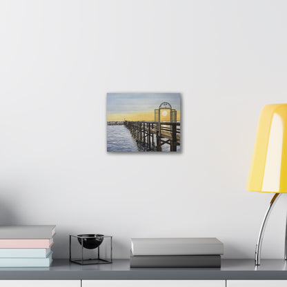 Boat Dock Sunrise Canvas Wall Art