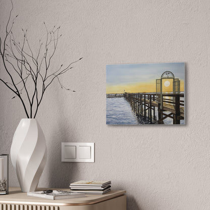 Boat Dock Sunrise Canvas Wall Art