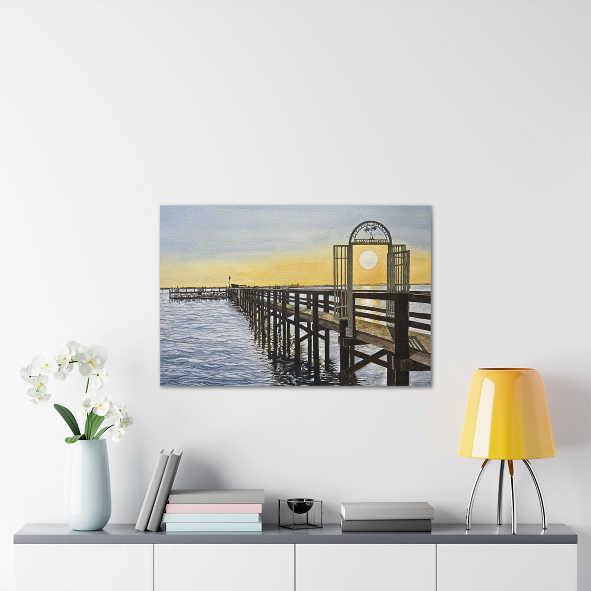 Boat Dock Sunrise- Canvas Painting