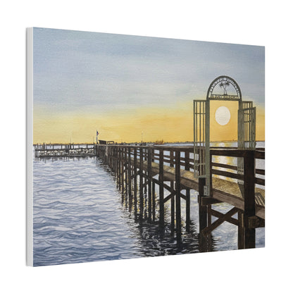 Boat Dock Sunrise Canvas Wall Art