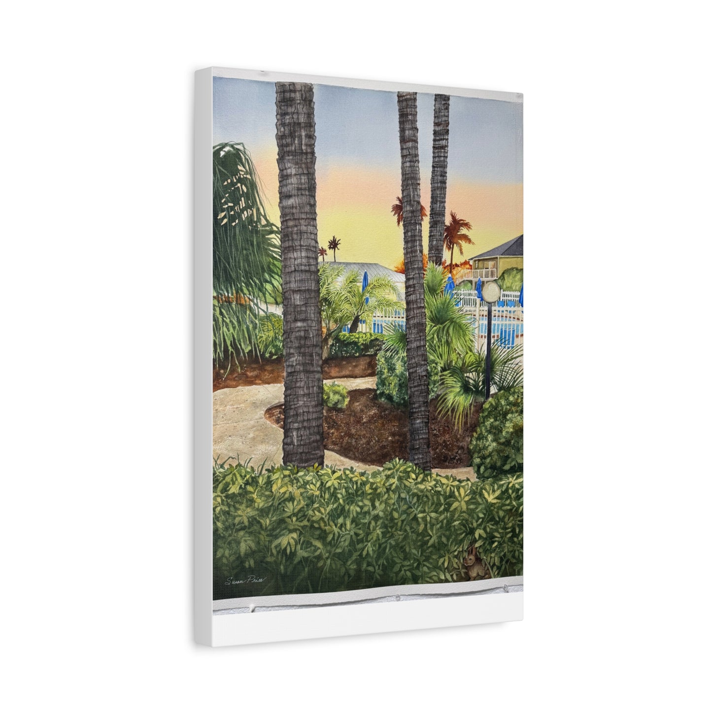 Tropical Poolside Canvas Wall Art