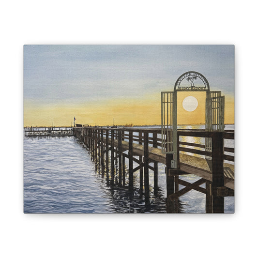 Boat Dock Sunrise Canvas Wall Art