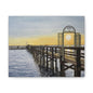 Boat Dock Sunrise Canvas Wall Art