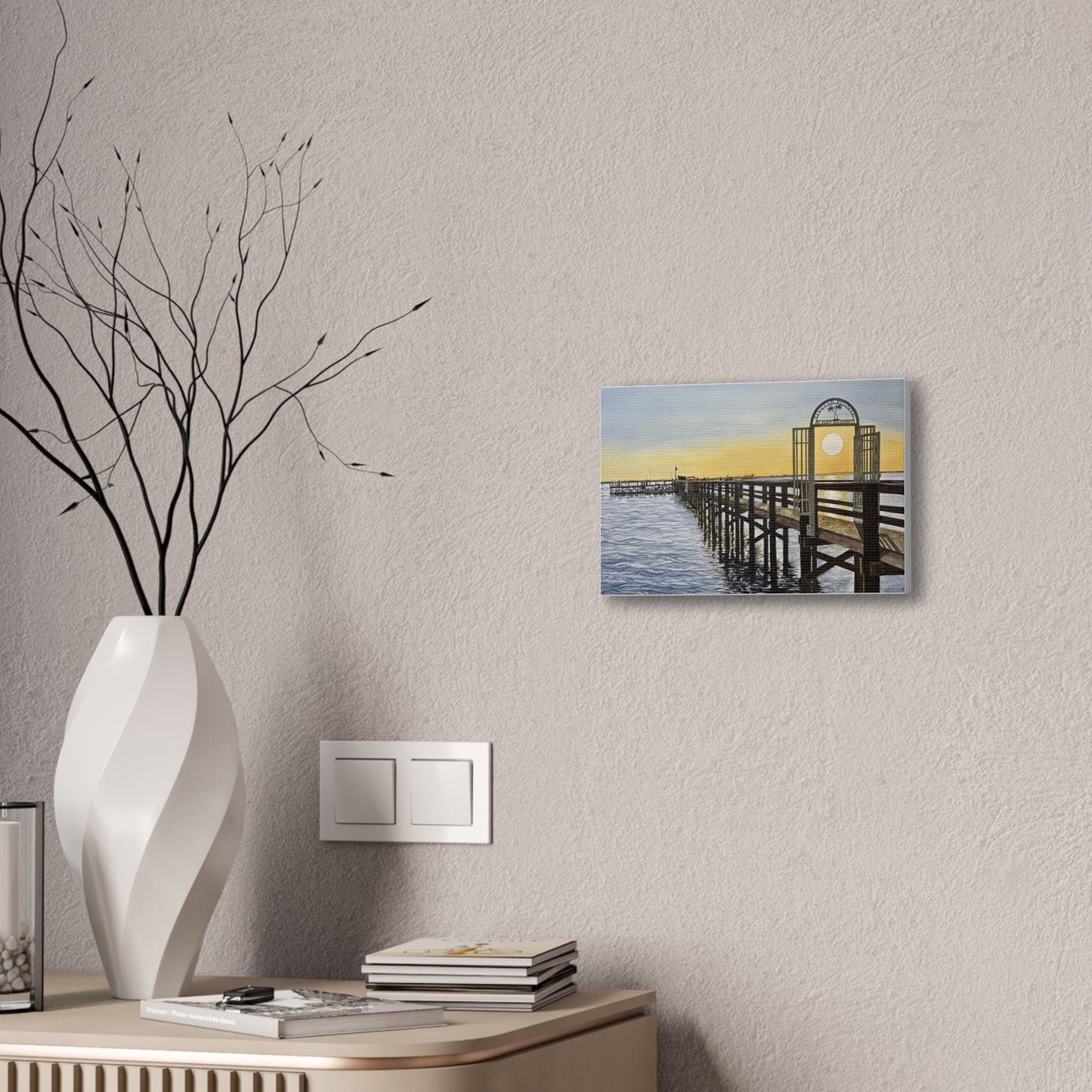 Boat Dock Sunrise- Canvas Painting