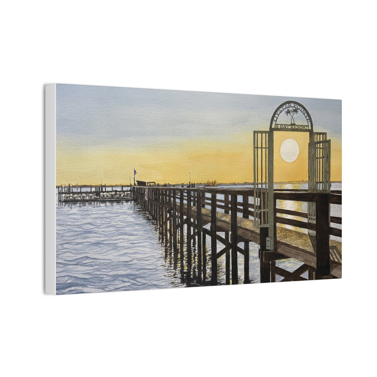 Boat Dock Sunrise Canvas Wall Art