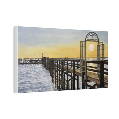 Boat Dock Sunrise Canvas Wall Art
