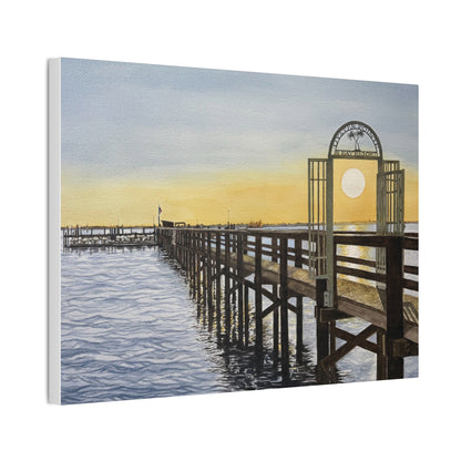 Boat Dock Sunrise Canvas Wall Art
