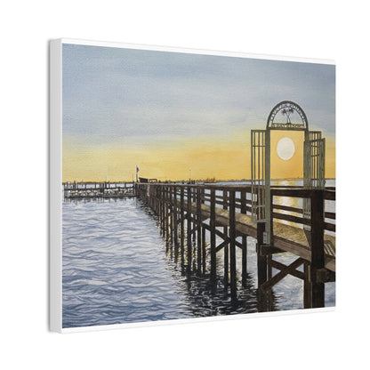 Boat Dock Sunrise Canvas Wall Art