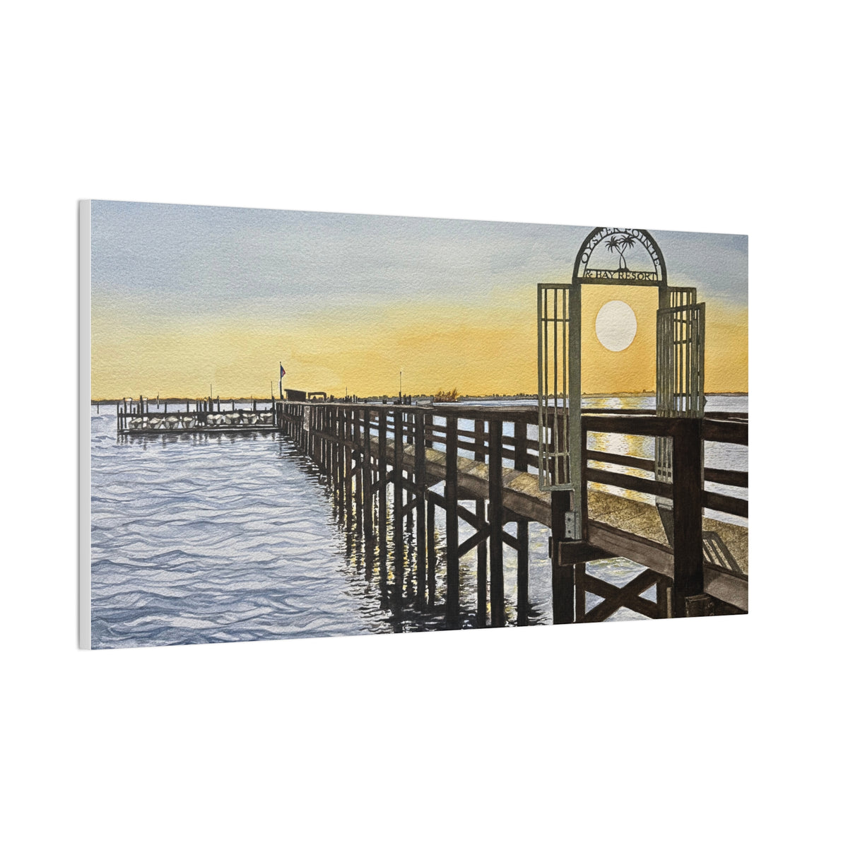 Boat Dock Sunrise- Canvas Painting