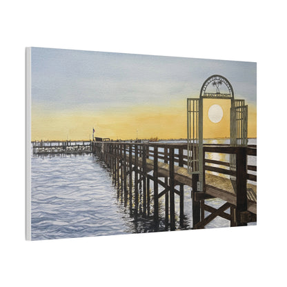 Boat Dock Sunrise Canvas Wall Art