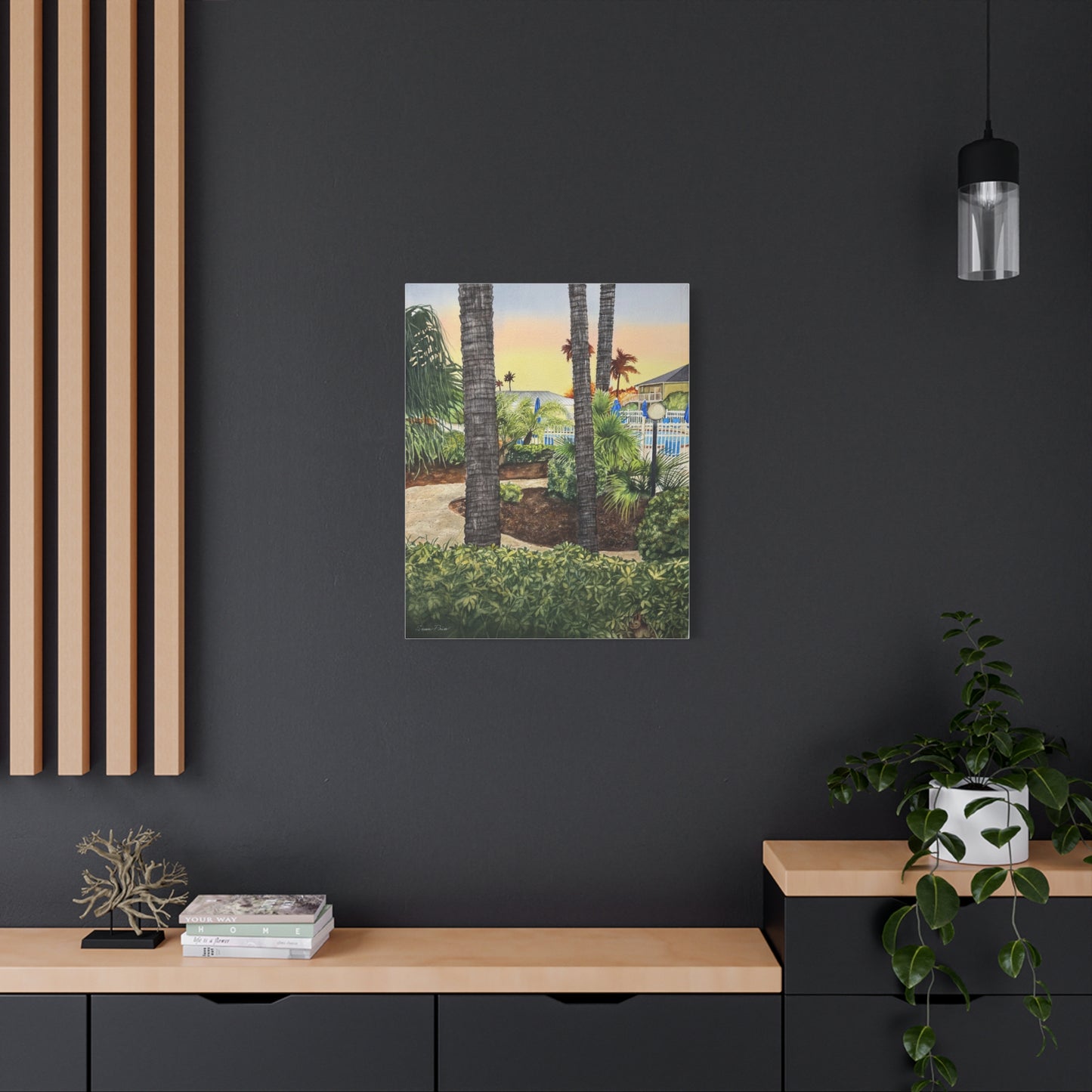 Tropical Poolside Canvas Wall Art