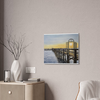 Boat Dock Sunrise Canvas Wall Art