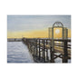 Boat Dock Sunrise Canvas Wall Art