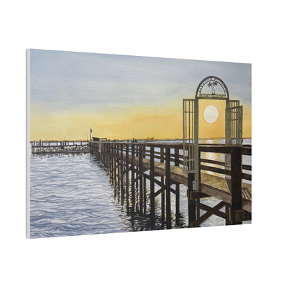 Boat Dock Sunrise Canvas Wall Art