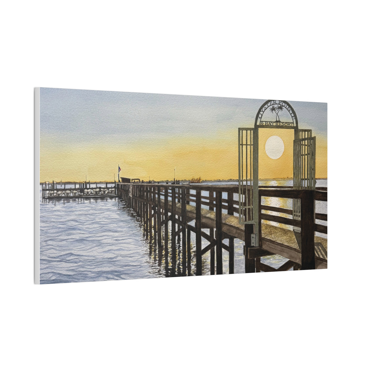 Boat Dock Sunrise Canvas Wall Art