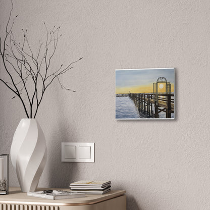 Boat Dock Sunrise Canvas Wall Art