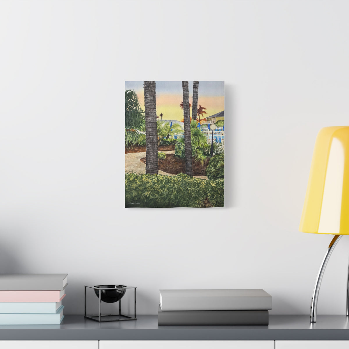Tropical Poolside Canvas Wall Art