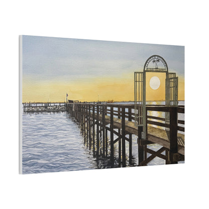 Boat Dock Sunrise Canvas Wall Art