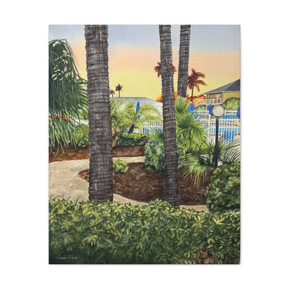 Tropical Poolside Canvas Wall Art