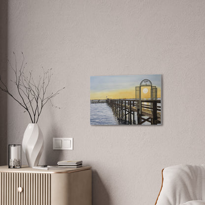 Boat Dock Sunrise Canvas Wall Art
