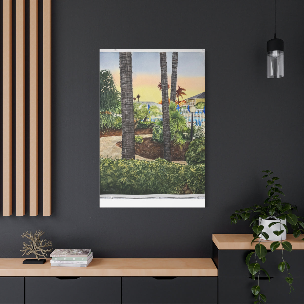 Tropical Poolside Canvas Wall Art