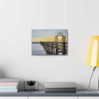 Boat Dock Sunrise Canvas Wall Art