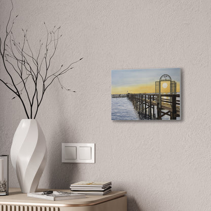Boat Dock Sunrise Canvas Wall Art